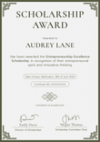 Luxurious and professional scholarship certificate template portrait