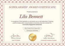 Decorative and professional scholarship certificate template landscape