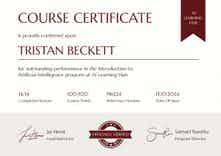 Neat and professional course certificate template landscape