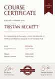 Neat and professional course certificate template portrait