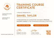 Vibrant and simple course certificate template landscape