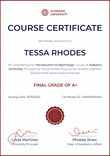 Minimalistic and formal course certificate template portrait