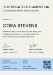 Refined and modern course certificate template portrait