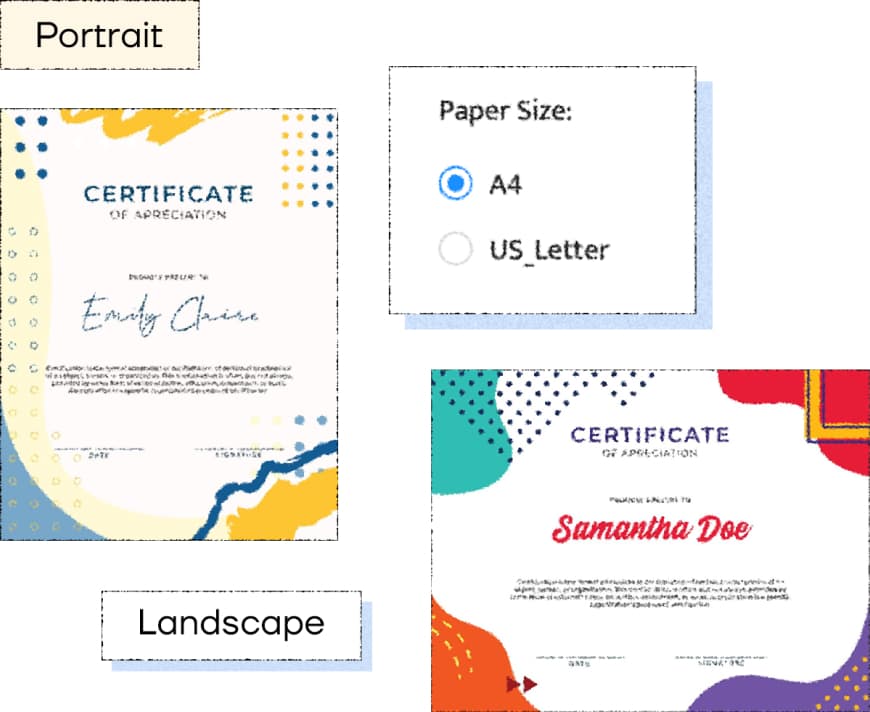 Chose orientation and paper size - picture #1