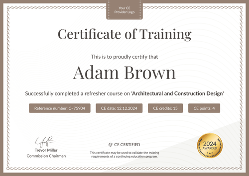 Elegant and professional CE certificate template landscape