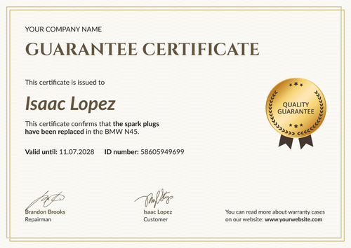 Simple and customizable warranty certificate template landscape