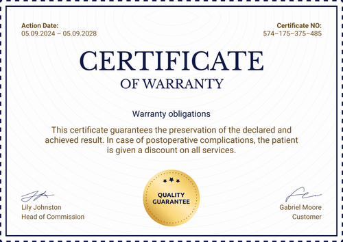 Plain and professional warranty certificate template landscape