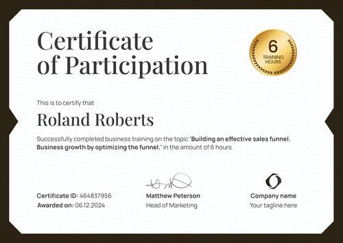 Customizable and professional workshop certificate template landscape