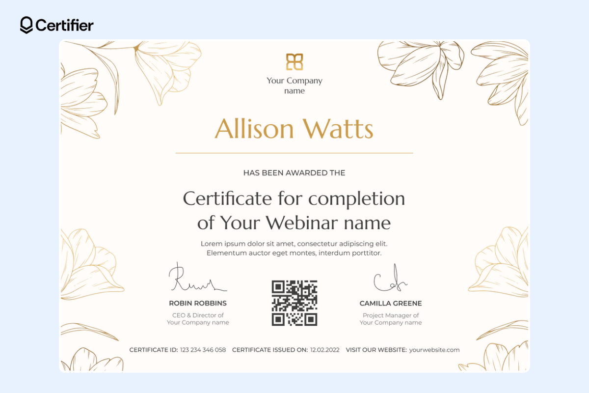 Free certificate template powerpoint with many decorative elements, dedicated for schools and students.