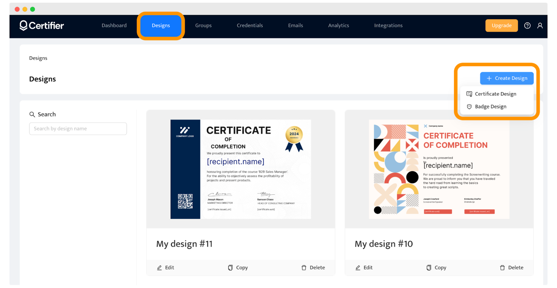 Steps to take to create new automated certification workflow with personalized certificate.