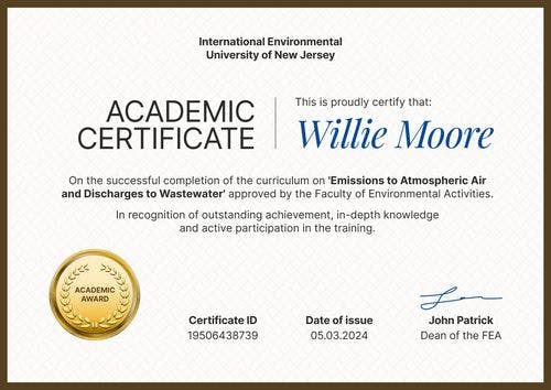 Elementary and professional academic certificate template landscape