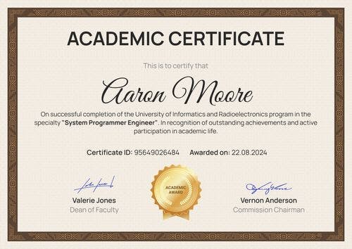 Basic and professional academic certificate template landscape