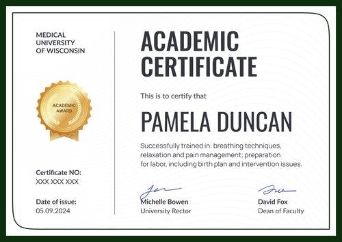 Organized and professional academic certificate template landscape