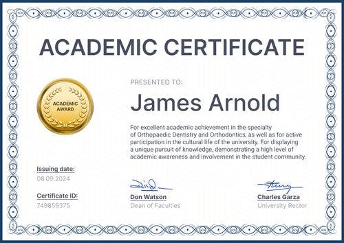 Subtle and professional academic certificate template landscape