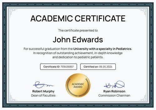 Simple and professional academic certificate template landscape