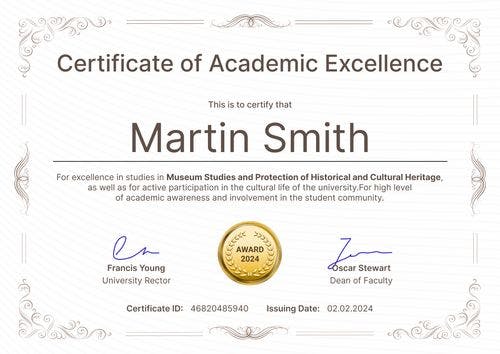 Regular and professional academic certificate template landscape