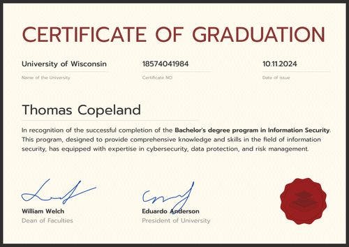 Memorable professional graduation certificate template landscape