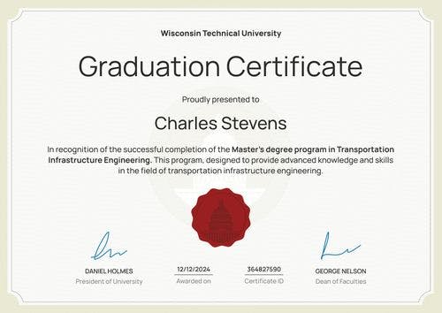 Prestigious professional graduation certificate template landscape