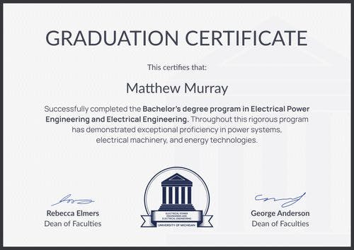 Subtle professional graduation certificate template landscape