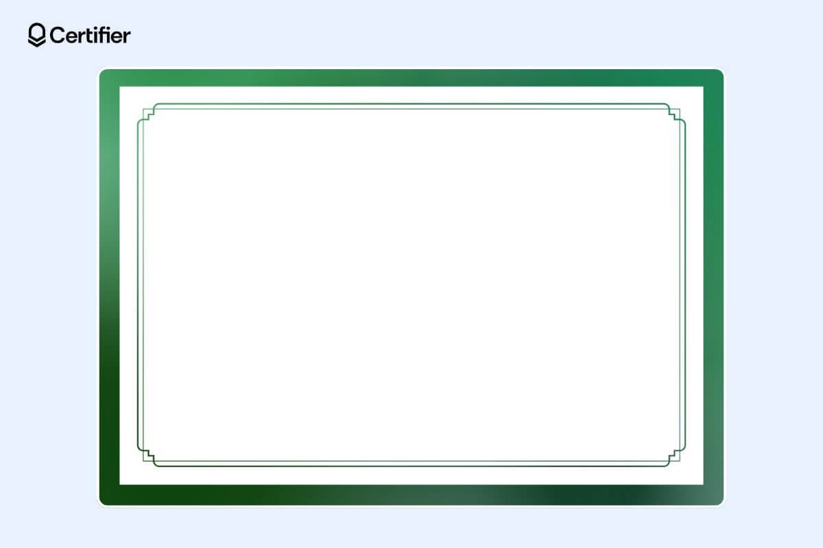 Background material certificate border with green thick and thin lines.