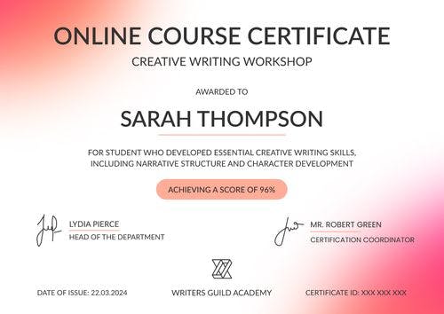  Delightful and modern course certificate template landscape