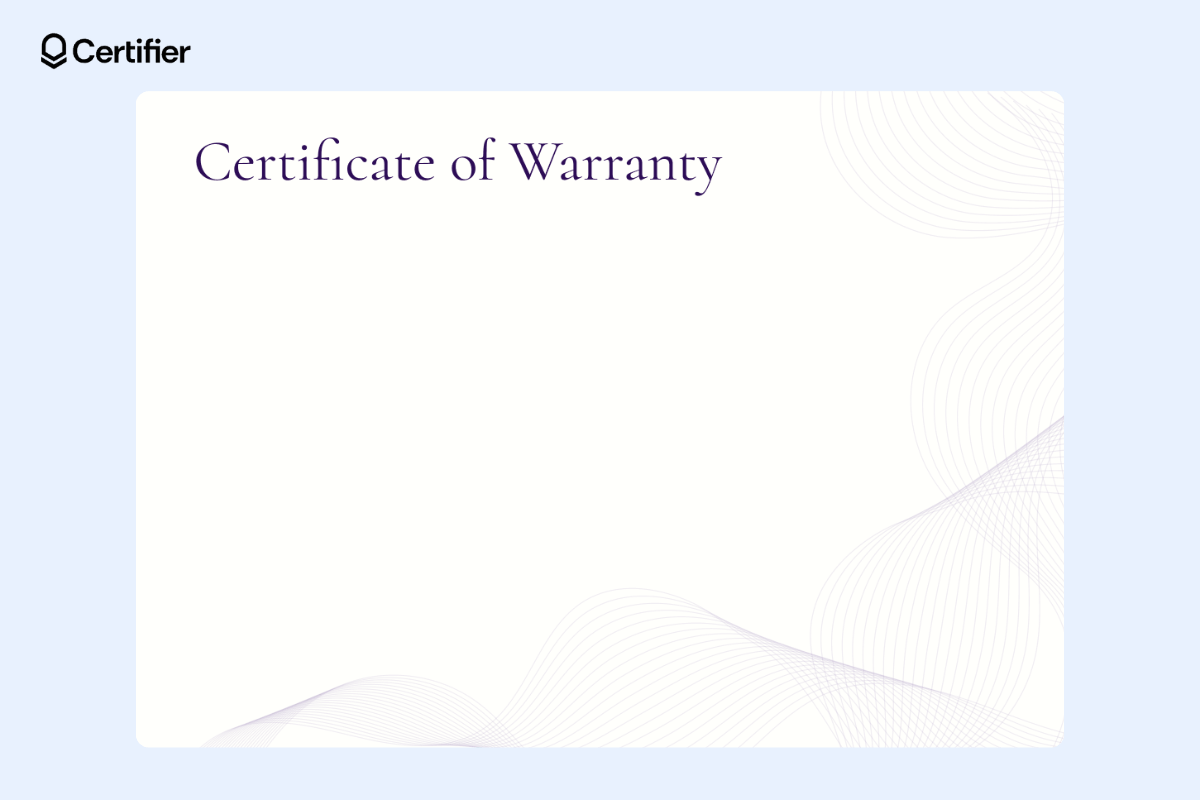 Blank certificate background design editable with white wavy lines on a light grey background.