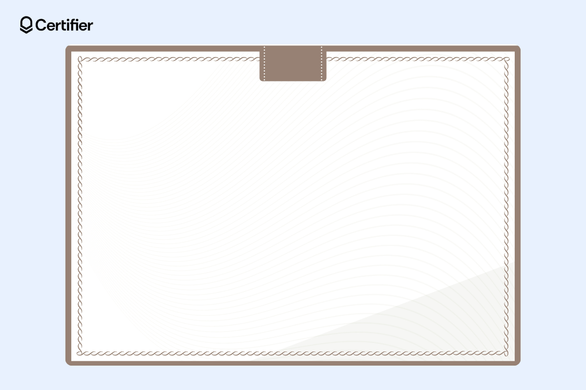 Background for certificate of appreciation with a white wavy line design flowing across a white backdrop.