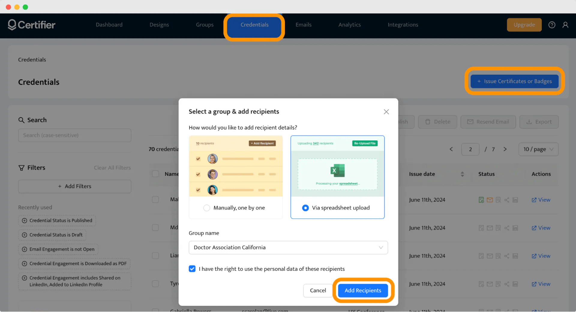 One of the steps of how to create a course certificate online: Issuing.