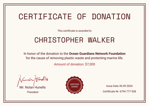  Classic and formal donation certificate template landscape