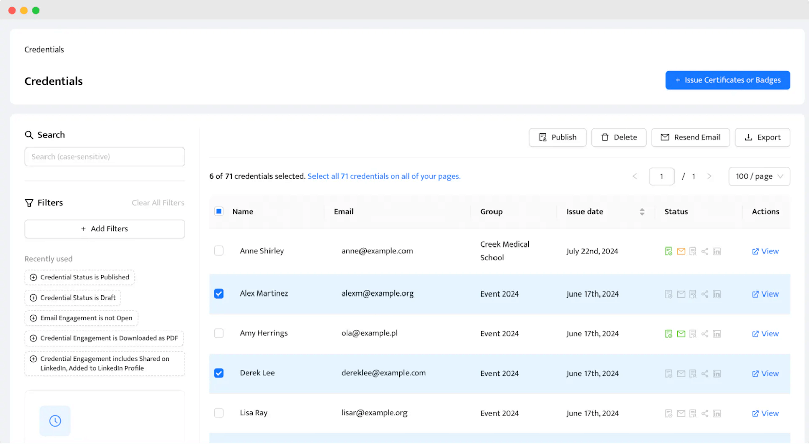 Certifier certificate tracking capability on display.