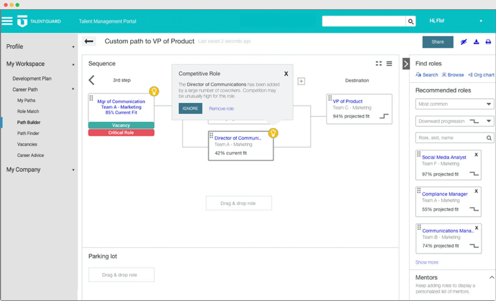 TalentGuard professional certification management software dashboard.