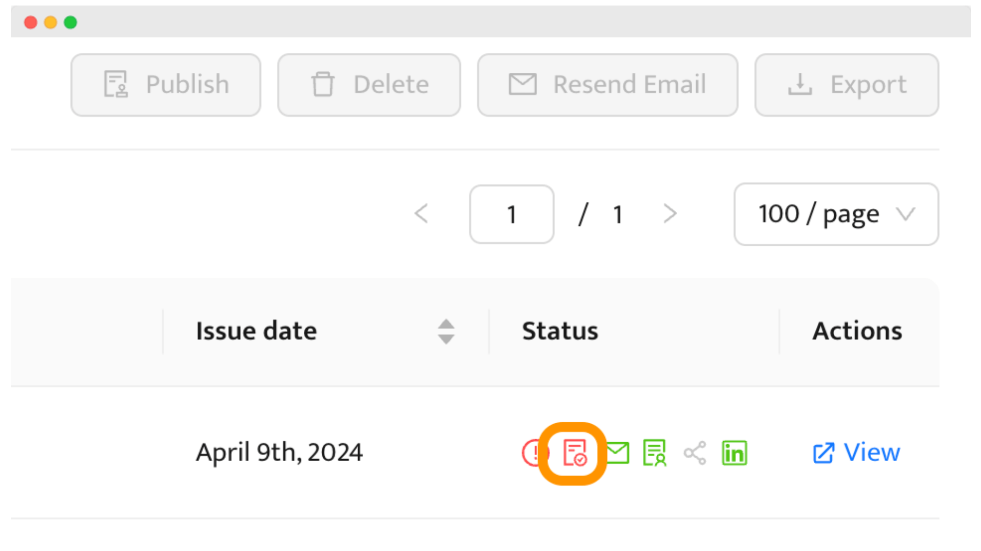 Credential management dashboard showing expiration date icon and statuses, relevant to digital badges in education.