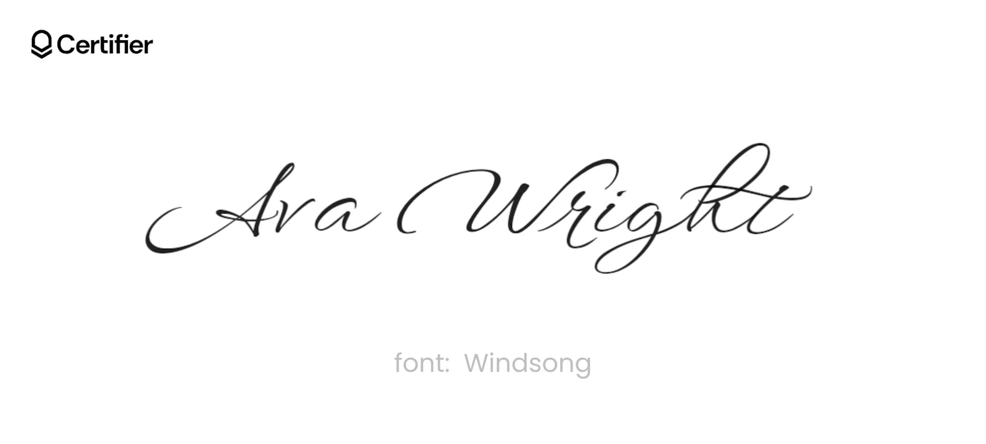 The WindSong font on a white background