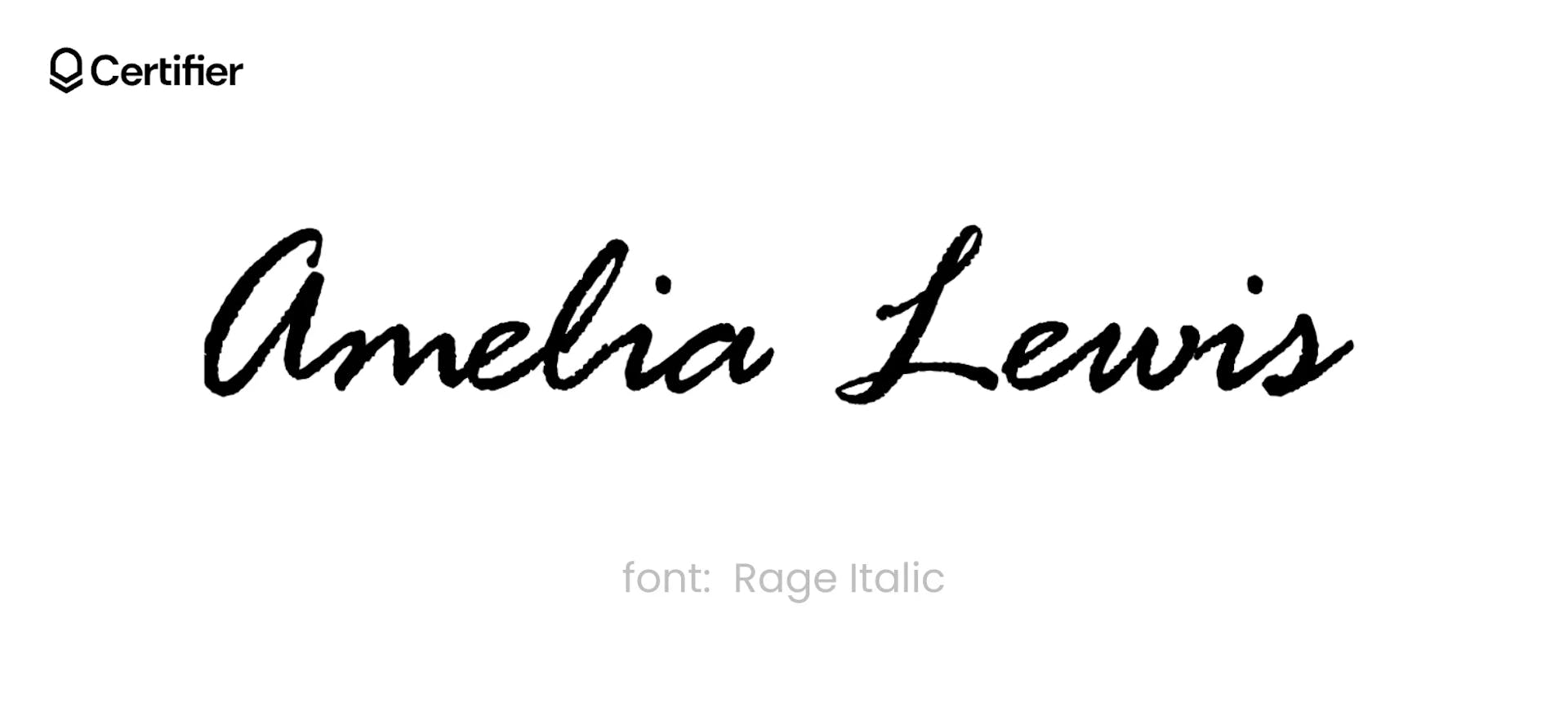 The Rage Italic font presented as the best one for a watermark signature