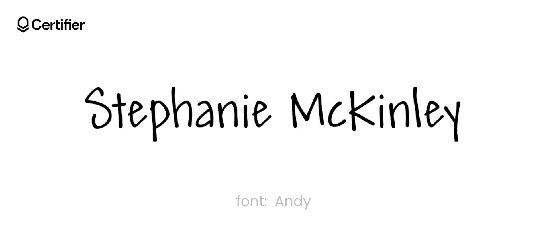 The Andy font presented on a white background