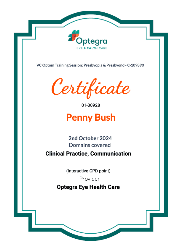 Optegra – Certificate of Clinical Practice, Communication