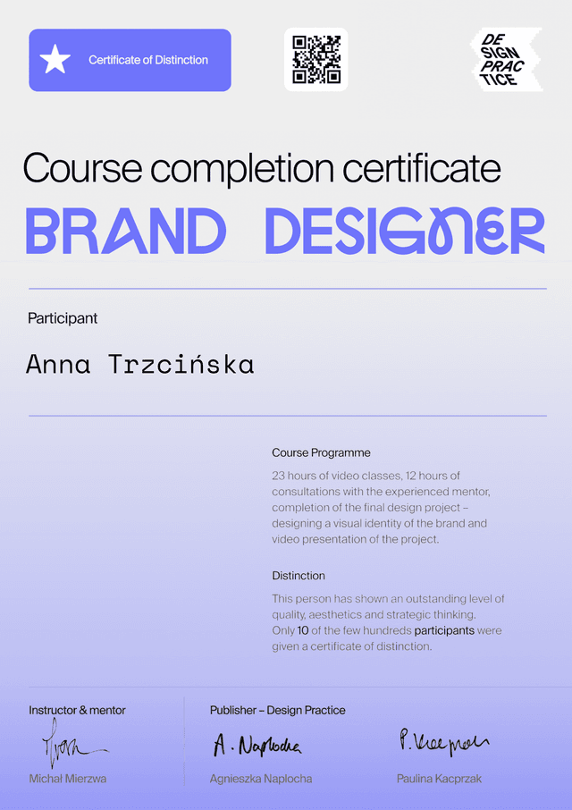 Design Practice – Course Completion Certificate