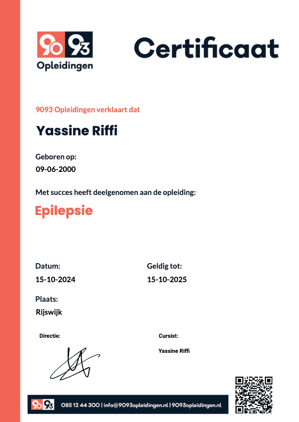 Opleidingen – Certificate of Completion