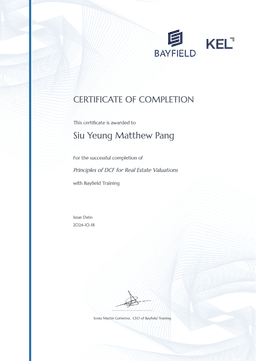 Bayfield – Certificate of Completion