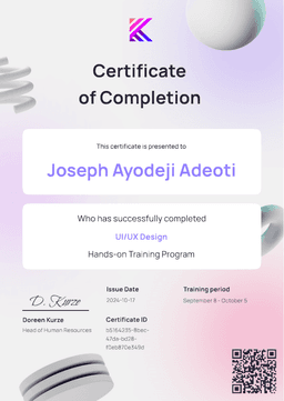 Certificate of Completion – UI/UX Design Course