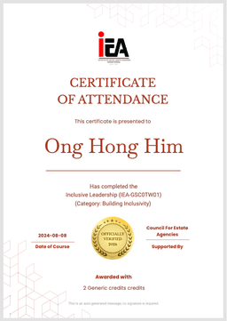 iea – Certificate of Attendance