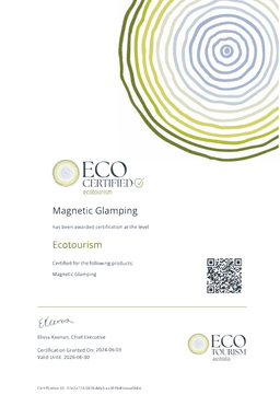 Eco Certified Ecotourism – Certificate of Award