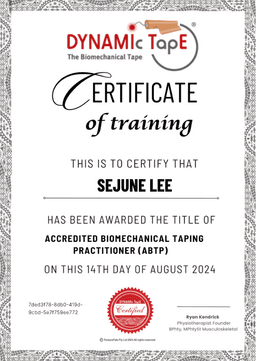 Dynamic Tape – Certificate of Training