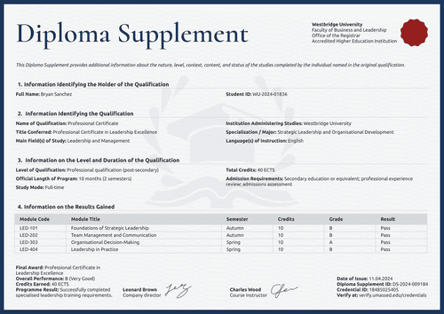 Professional gray graduation diploma supplement template