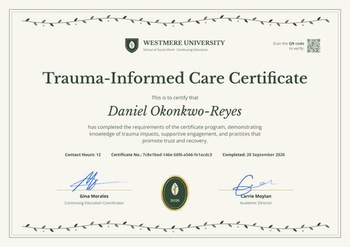 Trauma-Informed Care Certificate