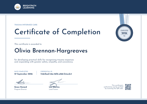 Trauma-Informed Care Completion Certificate