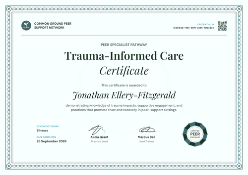 Trauma-Informed Peer Support Certificate