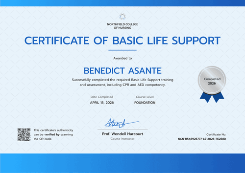 Nursing School BLS Certificate