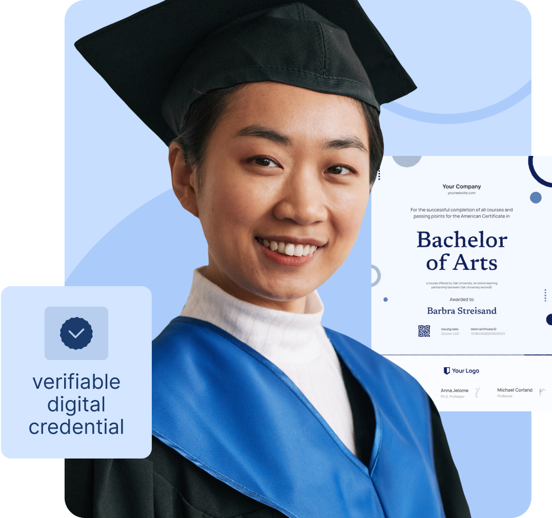 Elevate your institution’s reputation with  digital credentials