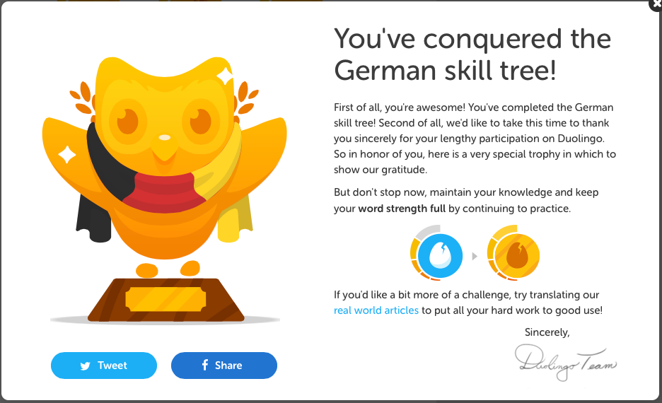 Duolingo certificates